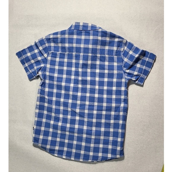 Nautica Plaid‎ Shirt Short Sleeve Button Down Casual Blue White Size M - Picture 5 of 7